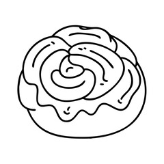 sticky bun icon, sticky bun line art - simple line art of sticky bun, perfect for sticky bun logos and icons