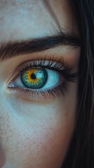 Close-up of a woman's eye.  Intriguing, vibrant colors