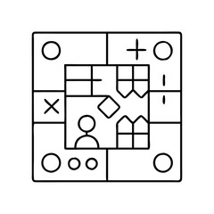 strategy board game icon, strategy board game line art - simple line art of strategy board game, perfect for strategy board game logos and icons