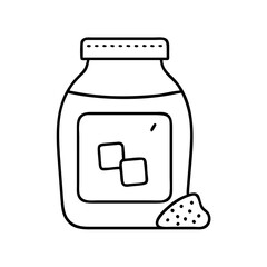 sugar jar icon, sugar jar line art - simple line art of sugar jar, perfect for sugar jar logos and icons