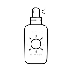sunblock spray icon, sunblock spray line art - simple line art of sunblock spray, perfect for sunblock spray logos and icons