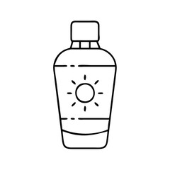 sunscreen bottle icon, sunscreen bottle line art - simple line art of sunscreen bottle, perfect for sunscreen bottle logos and icons