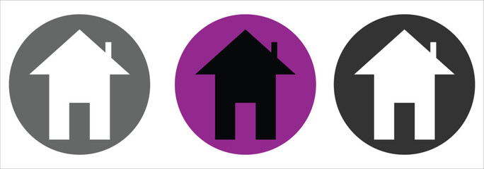Web home icon for apps and websites, House icon, Home sign in circle or Main page icon