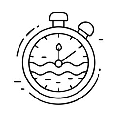 swimming stopwatch icon, swimming stopwatch line art - simple line art of swimming stopwatch, perfect for swimming stopwatch logos and icons