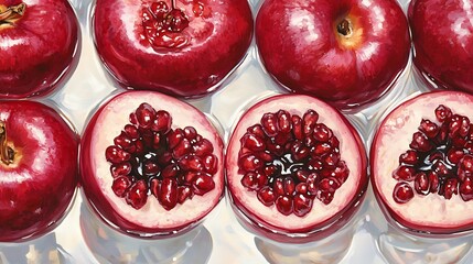 Red apples filled with pomegranate seeds