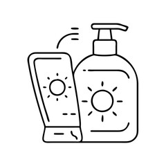 tanning lotion icon, tanning lotion line art - simple line art of tanning lotion, perfect for tanning lotion logos and icons