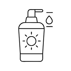 tanning lotion icon, tanning lotion line art - simple line art of tanning lotion, perfect for tanning lotion logos and icons