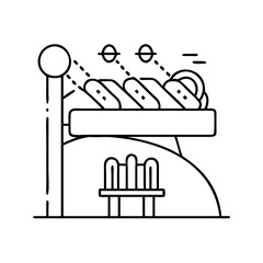 thrill ride sign icon, thrill ride sign line art - simple line art of thrill ride sign, perfect for thrill ride sign logos and icons