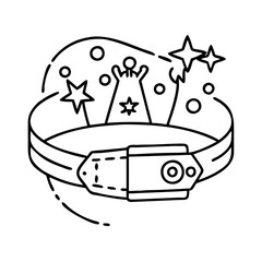 Fototapeta premium theme park wristband icon, theme park wristband line art - simple line art of theme park wristband, perfect for theme park wristband logos and icons