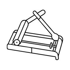tile cutter icon, tile cutter line art - simple line art of tile cutter, perfect for tile cutter logos and icons