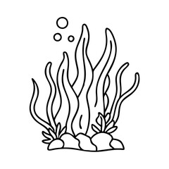 underwater seaweed icon, underwater seaweed line art - simple line art of underwater seaweed, perfect for underwater seaweed logos and icons