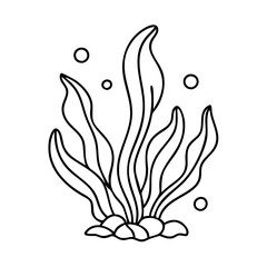 underwater seaweed icon, underwater seaweed line art - simple line art of underwater seaweed, perfect for underwater seaweed logos and icons