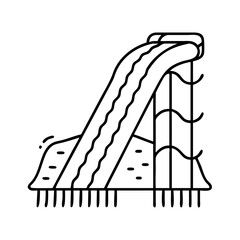water slide icon, water slide line art - simple line art of water slide, perfect for water slide logos and icons
