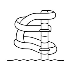 waterslide tube icon, waterslide tube line art - simple line art of waterslide tube, perfect for waterslide tube logos and icons