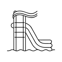 water slide icon, water slide line art - simple line art of water slide, perfect for water slide logos and icons