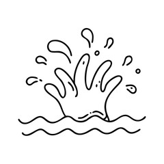 Obraz premium water splash icon, water splash line art - simple line art of water splash, perfect for water splash logos and icons
