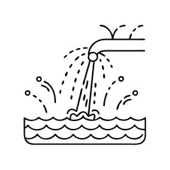 water splash zone icon, water splash zone line art - simple line art of water splash zone, perfect for water splash zone logos and icons