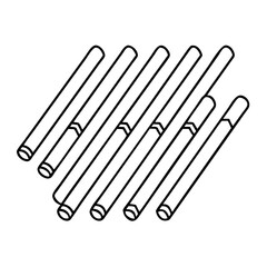wood dowels icon, wood dowels line art - simple line art of wood dowels, perfect for wood dowels logos and icons