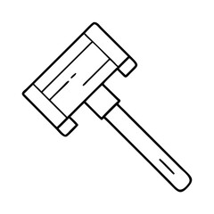 wooden hammer mallet icon, wooden hammer mallet line art - simple line art of wooden hammer mallet, perfect for wooden hammer mallet logos and icons