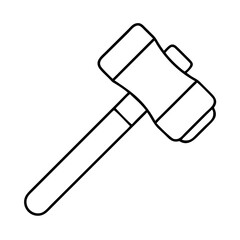 wooden hammer mallet icon, wooden hammer mallet line art - simple line art of wooden hammer mallet, perfect for wooden hammer mallet logos and icons