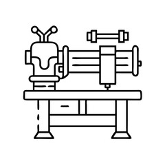 workbench vise icon, workbench vise line art - simple line art of workbench vise, perfect for workbench vise logos and icons