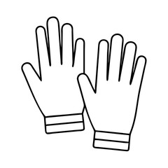 work gloves icon, work gloves line art - simple line art of work gloves, perfect for work gloves logos and icons