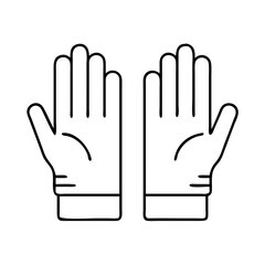 work gloves icon, work gloves line art - simple line art of work gloves, perfect for work gloves logos and icons