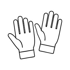 work gloves icon, work gloves line art - simple line art of work gloves, perfect for work gloves logos and icons