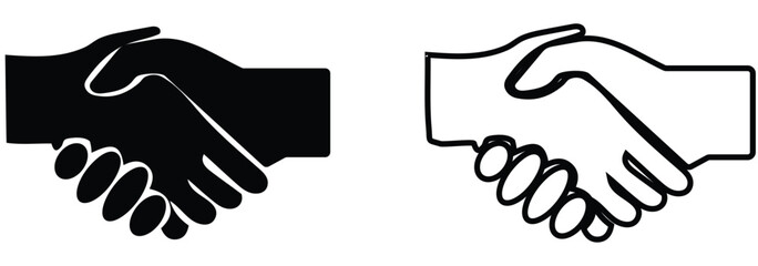 Obraz premium Handshake icon set. business handshake. contact agreement 