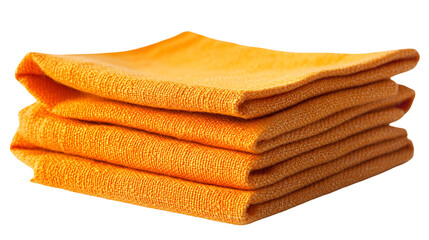 Stack of orange microfiber cloths soft cleaning supplies