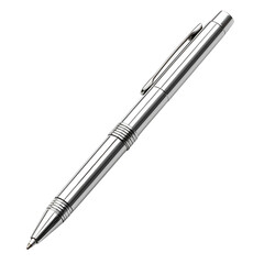 Sleek Silver Pen on Black Background Elegant Writing Tool Office Supply