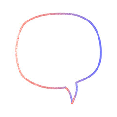 Hand-drawn gradient stroke line speech bubble frame vector illustration.