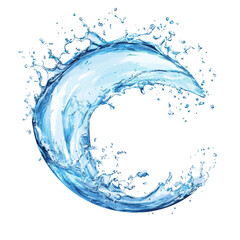 Obraz premium Dynamic curved water splash isolated on a transparent background, showcasing the beauty of liquid motion, Curve water splash isolated Stock Illustration
