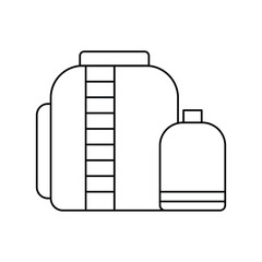 tank lineal icon with white background vector stock illustration