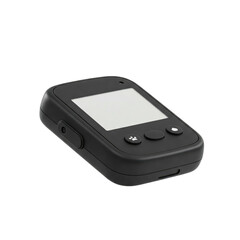 A floating black pet tracking GPS device