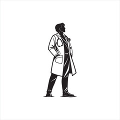 Black Silhouette Medical Team Illustration
