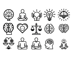 mental health icon set