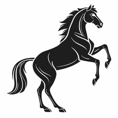 Jumping Horse Black Silhouette