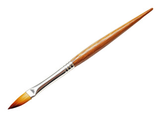 Fototapeta premium Realistic Paintbrush with Wooden Handle and Soft Bristles Isolated Object for Art and Craft Design Concepts