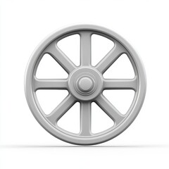 Obraz premium Eight Spoked Wheel 3D Render Light Gray Simple Geometry