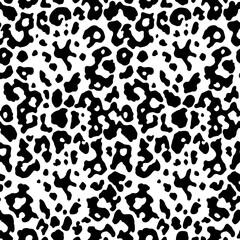 leopard print pattern, black and white, abstract animal spots