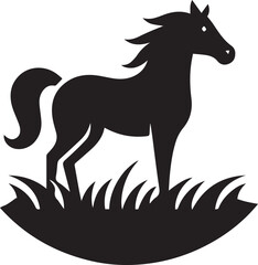 Beautiful Black Horse Vector Silhouette Art This Is An Editable And Printable Vector Eps File
