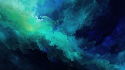 Obraz premium Abstract swirling cloudscape of teal, turquoise, and indigo hues