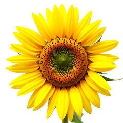 Fototapeta premium Vibrant Yellow Sunflower Blossom Isolated on Transparent Background
