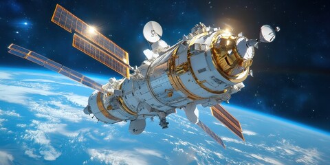 Naklejka premium Space technology banner