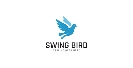 swing bird logo design vector template