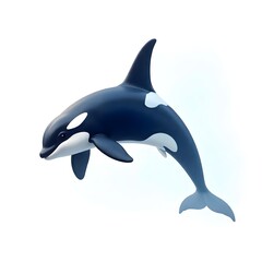 Majestic orca whale illustration with smooth glossy texture and marine theme high resolution photo