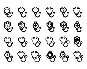 Fototapeta premium stethoscope icon set