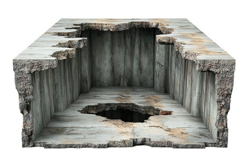 Naklejka premium Ruined Concrete Room Block Structure Decay