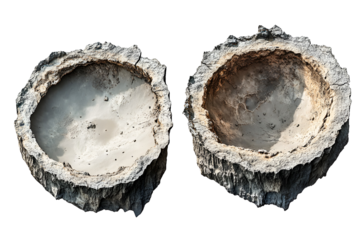 Two Volcanic Craters Aerial View Desert Landscape